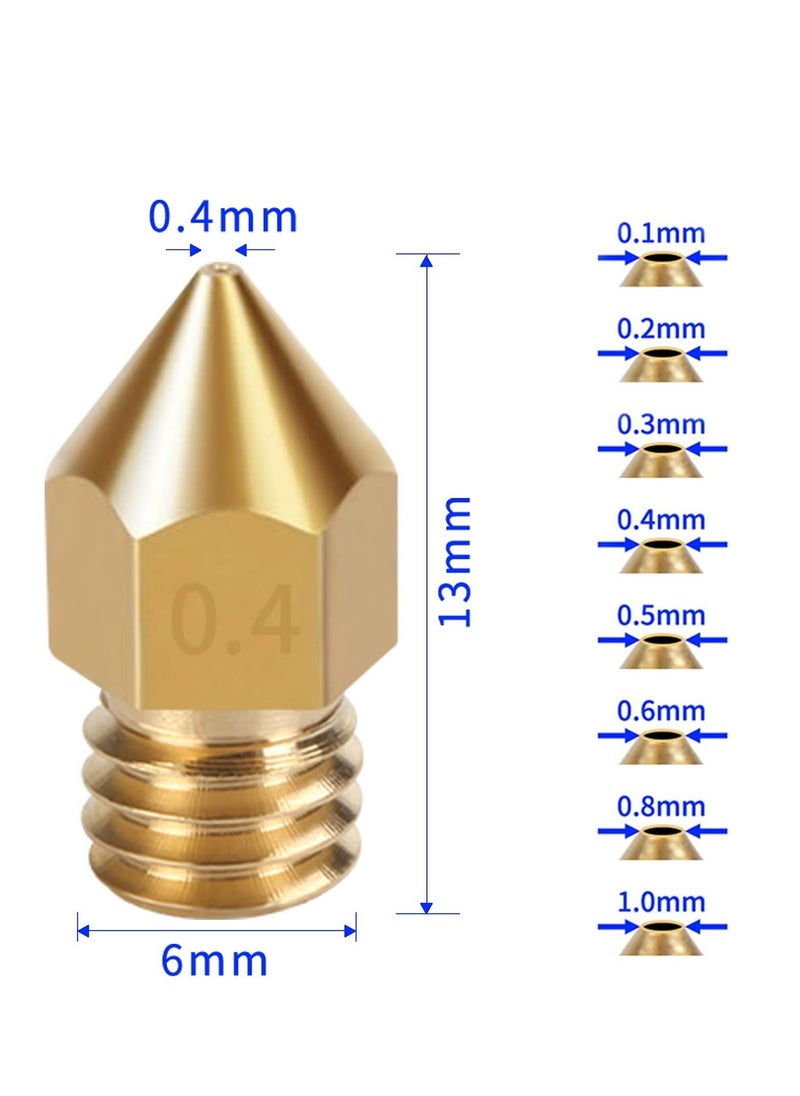 SYOSI - 25PCS 3D Printer Extruder Nozzles Hardened Steel, Stainless Steel, Brass High Temperature Pointed Wear Resistant Nozzle 0.2 0.3 0.4 0.5 0.6 0.8 1.0 mm, for CR-10, Ender 3/ Ender3 pro, Prusa i3 - Image 1