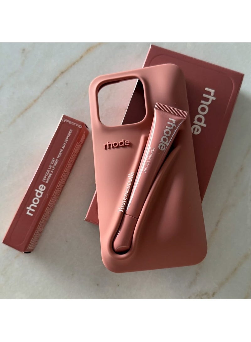 rhode Phone Case with Peptide Salty Tan Lip Tint, Protective Mobile Cover for iPhone 15-16 Pro & Pro Max with Lip Gloss Holder for Stylish Touch-Ups On the Go  - Image 2
