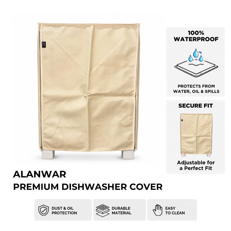Alanwar | Leather Burgundy Dishwasher Cover Medium Size | 62x47x87 cm | Waterproof Dustproof Kitchen Appliance Protective Cover | Zipper - Image 5