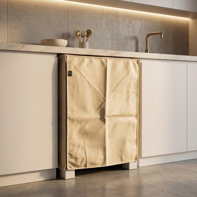 Alanwar | Leather Burgundy Dishwasher Cover Medium Size | 62x47x87 cm | Waterproof Dustproof Kitchen Appliance Protective Cover | Zipper - Image 2