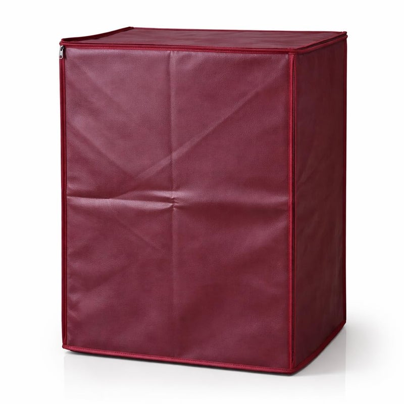 Alanwar | Leather Burgundy Dishwasher Cover Medium Size | 62x47x87 cm | Waterproof Dustproof Kitchen Appliance Protective Cover | Zipper - Image 1
