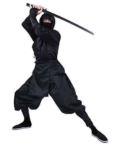 Cosplay.fm Men's Black Ninja Suit Ninja Cosplay Costume for Adult Halloween (L) - Image 1