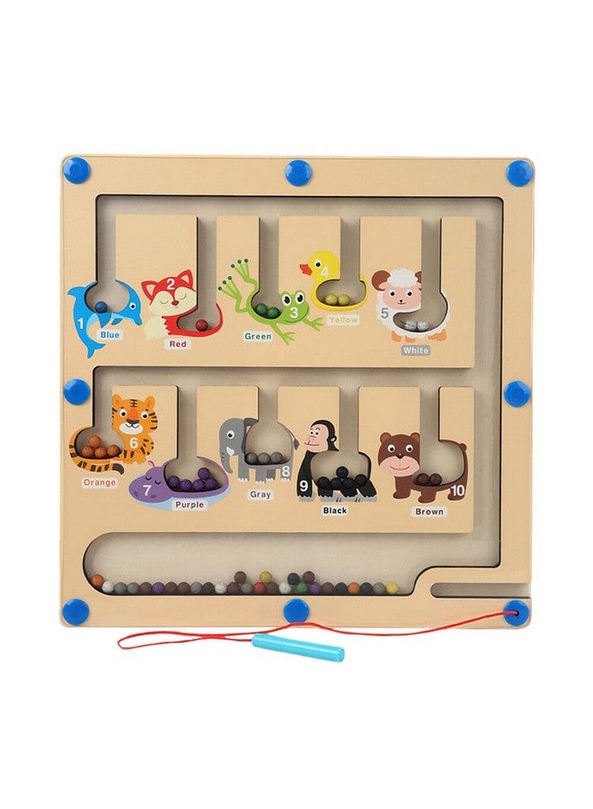 BLiSS HUES BLiSS HUES Magnetic Color And Number Maze Board Puzzle Counting, Matching And Fine Motor Skills Activity Toy For Toddlers (Cute Animals), Multicolor  - Image 1