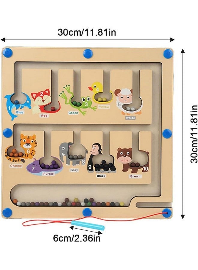 BLiSS HUES BLiSS HUES Magnetic Color And Number Maze Board Puzzle Counting, Matching And Fine Motor Skills Activity Toy For Toddlers (Cute Animals), Multicolor  - Image 3