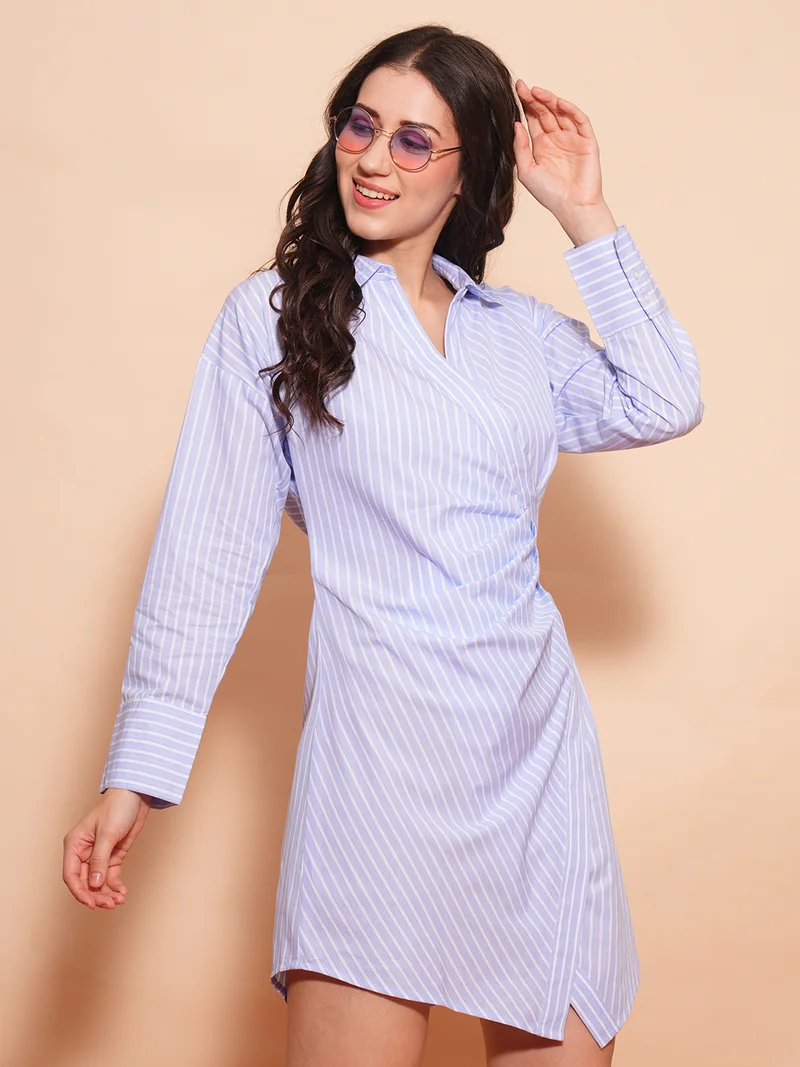 جلو باص فستان مخطط نسائي من جلوبس