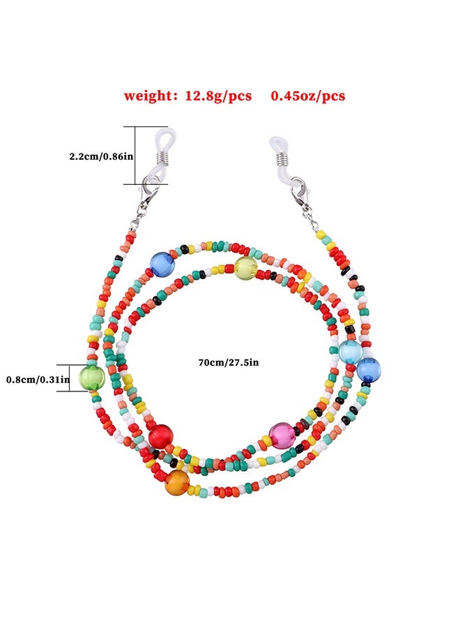 Color Beaded Eyeglass Chain Mask Holder, Relieve Ear Pressure Acrylic Bead Face Mask Strap, Anti Lost Glasses Chains Necklace - Image 1