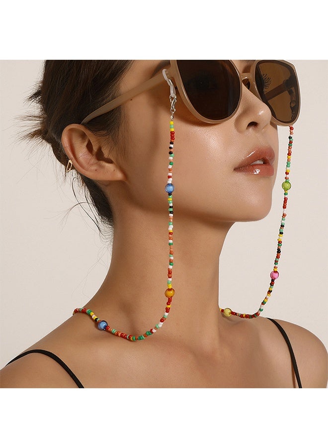 Color Beaded Eyeglass Chain Mask Holder, Relieve Ear Pressure Acrylic Bead Face Mask Strap, Anti Lost Glasses Chains Necklace - Image 3