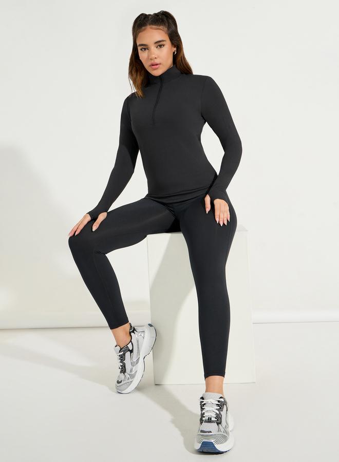 ستايلي اكتيف مجموعة من 3 - ليقنز مع صدرية رياضية وبلوزة سادة - Image 3