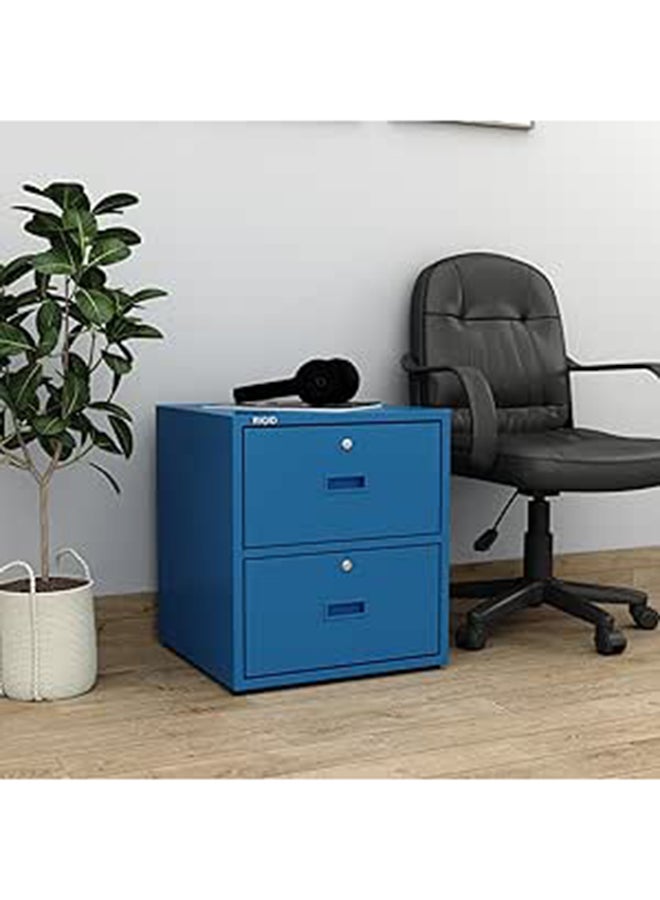 RIGID Steel 2 drawers Storage Cabinet  Blue 50x45x45cm  - Image 1