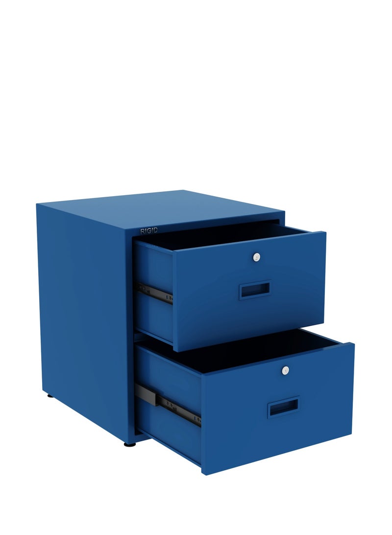 RIGID Steel 2 drawers Storage Cabinet  Blue 50x45x45cm  - Image 2