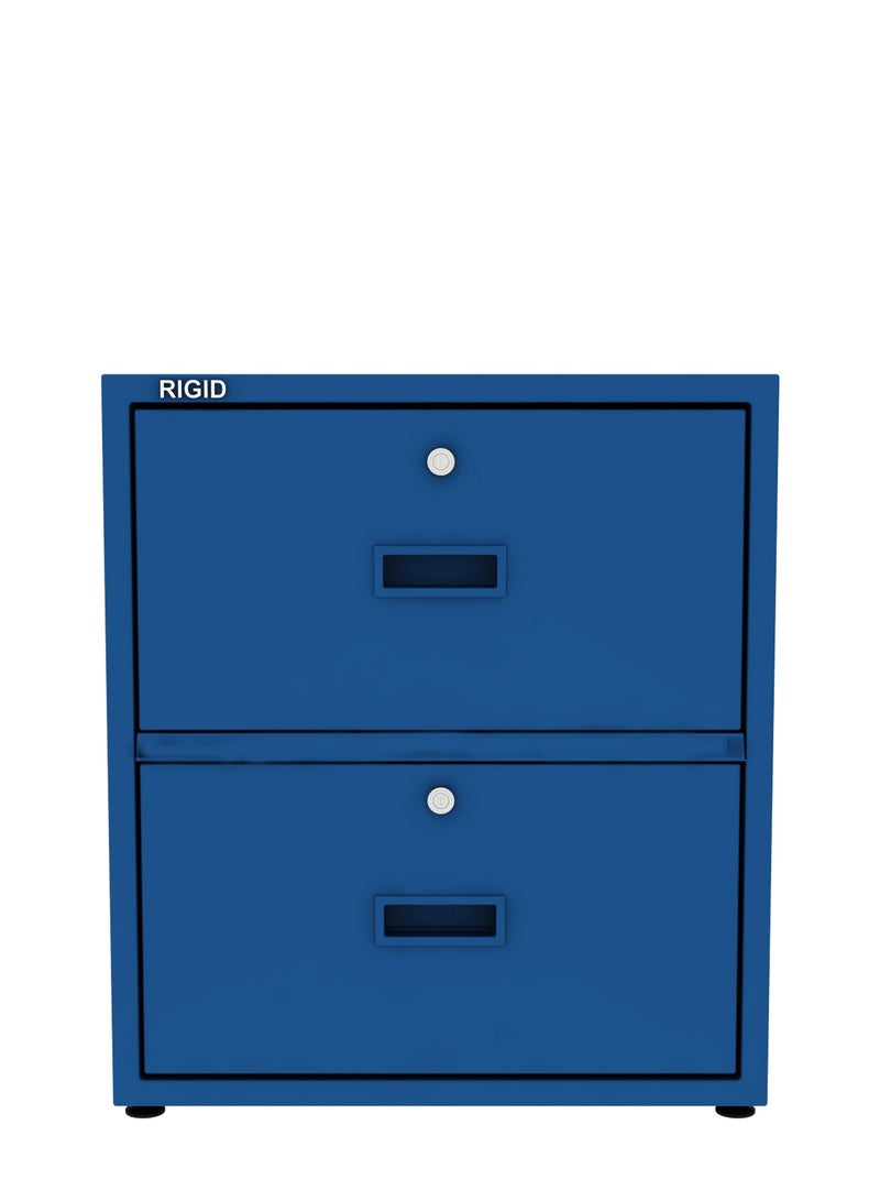 RIGID Steel 2 drawers Storage Cabinet  Blue 50x45x45cm  - Image 3