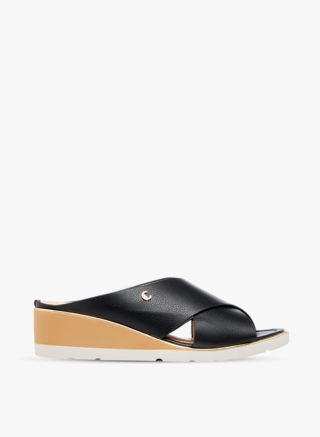 Le Confort Womens Solid Cross Strap Sandals With Wedge Heels  - Image 3