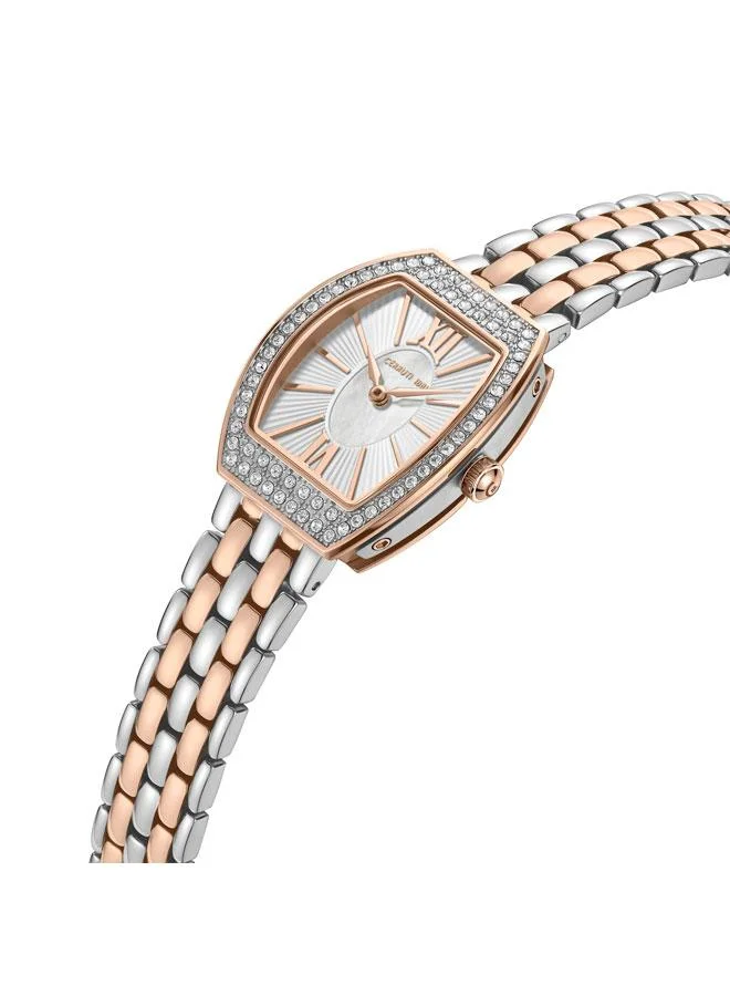 شيروتي 1881 كاليانو ساعة يد نسائية كوارتز بعقارب وميناء من عرق اللؤلؤ أبيض  ملم