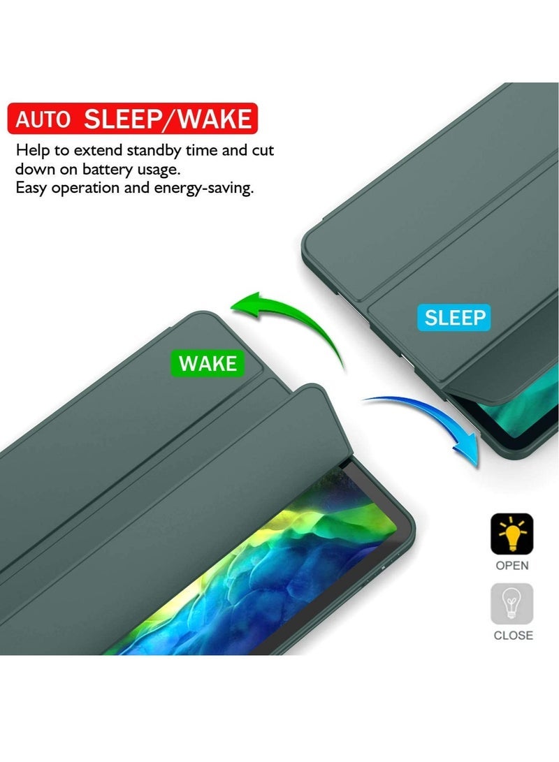 SmartGrist iPad Pro 12.9 Case 2020 with Pencil Holder (4th Generation), Premium Protective Case Cover with Soft TPU Back and Auto Sleep/Wake Feature for 2020/2018 iPad Pro 12.9 (Midnight Green) - Image 4