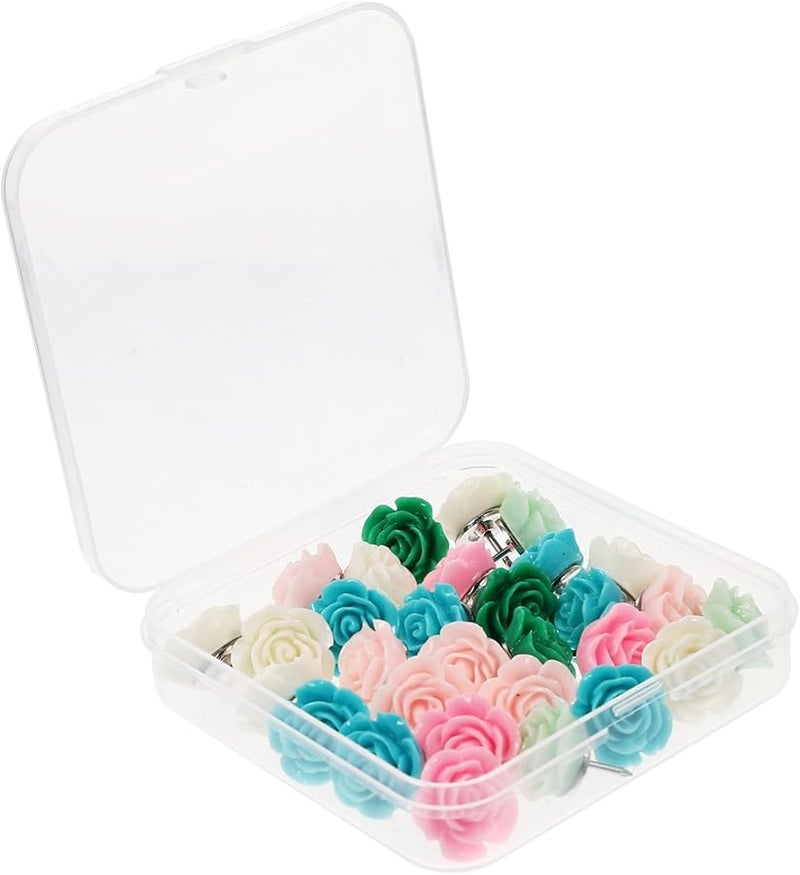 دبابيس دفع على شكل زهرة بيضاء 30 قطعة دبابيس حائط متعددة الوظائف - Image 1