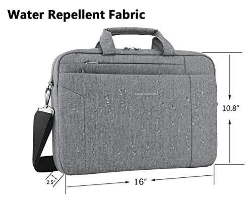 KROSER Laptop Bag 15.6 Inch Briefcase Shoulder Bag Water Repellent Laptop Bag Satchel Tablet Bussiness Carrying Handbag Laptop Sleeve for Women and Men-Grey - Image 4