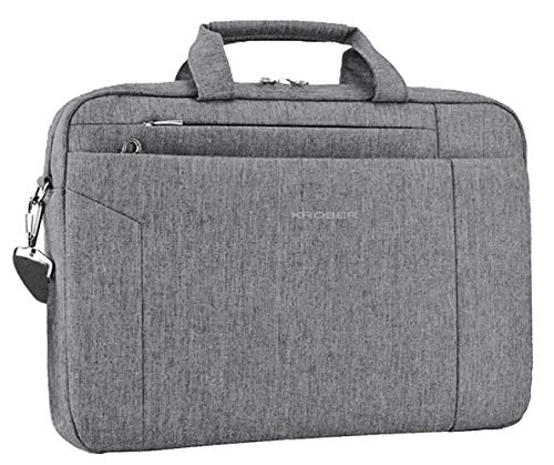 KROSER Laptop Bag 15.6 Inch Briefcase Shoulder Bag Water Repellent Laptop Bag Satchel Tablet Bussiness Carrying Handbag Laptop Sleeve for Women and Men-Grey - Image 1