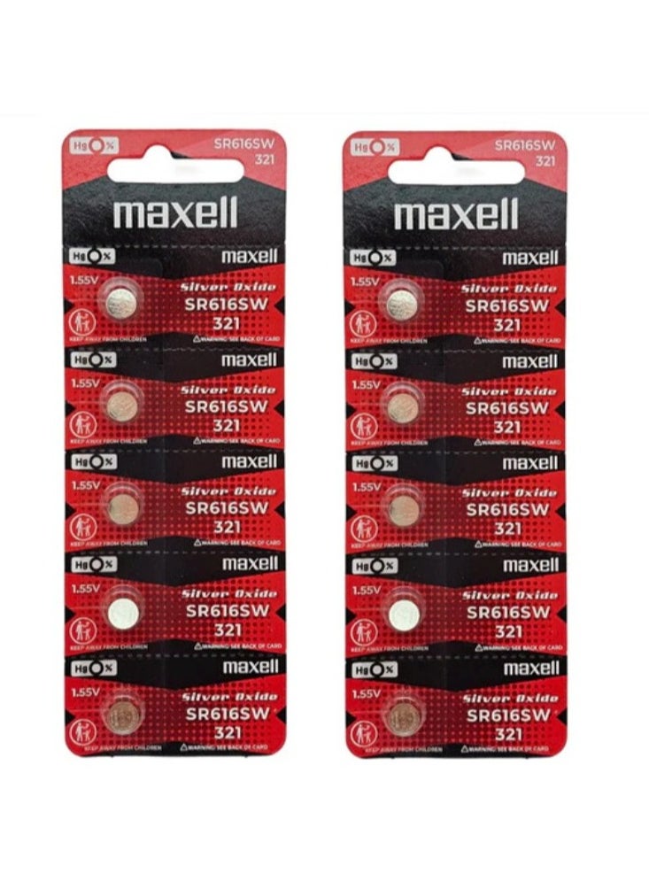 ماكسل 10-Pieces Maxell SR616SW / 321 Silver Oxide Hg0% 1.55V (maxell) Japan Batteries 