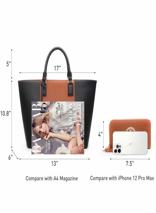 Dasein Satchel Purse Handbag for Women Large Shoulder Work Tote Bag With Matching Wallet - Image 5