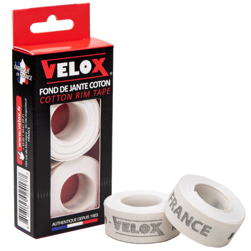 Velox Jante Cotton Tape 22mm Cotton Rim Tape  White 22mm x 2m