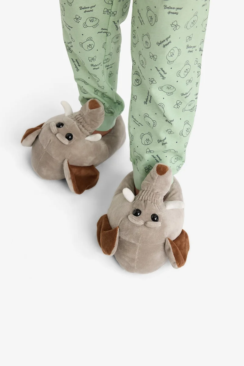 ديفاكتو Boy Elephant Themed Flat Sole Home Boots