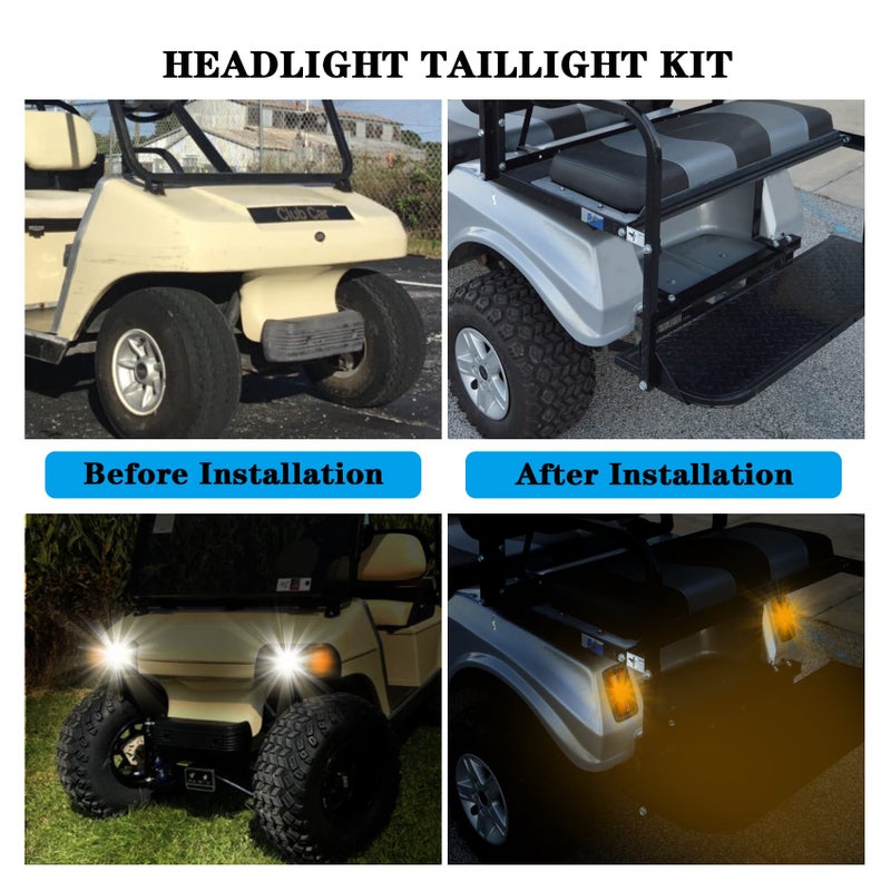 Golf Cart Club Car DS LED Light | Headlights & LED Tail Lights For Club Car DS Gas & Electric golf carts (1993 & up) 12V - Image 2