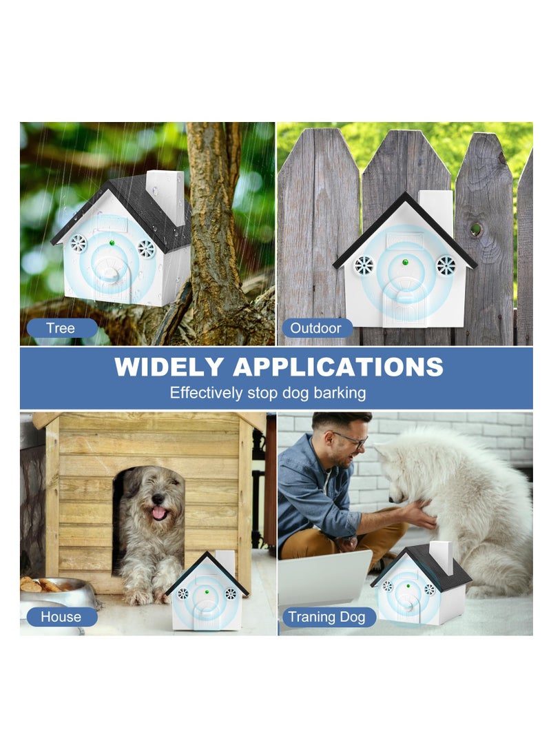 Excefore جهاز منع نباح الكلاب، جهاز طرد نباح الكلاب بالموجات فوق الصوتية يصل مداه إلى 50 قدم، 4 أوضاع قابلة للتعديل، جهاز كتم نباح الكلاب المقاوم للعوامل الجوية للاستخدام الداخلي والخارجي، آمن للكلاب والبشر - Image 4