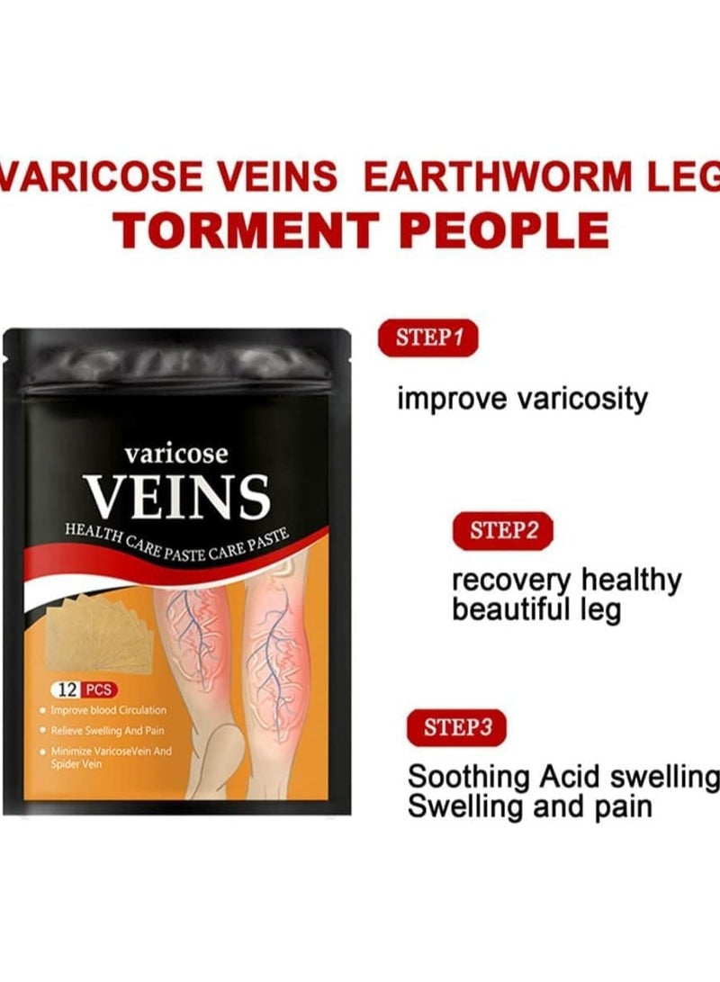 ياميم يميم 24 قطعة من رقعة الدوالي لصحة الساق، رقعة الدوالي لتخفيف الألم والدورة الدموية والتورم والأوردة العنكبوتية - Image 3