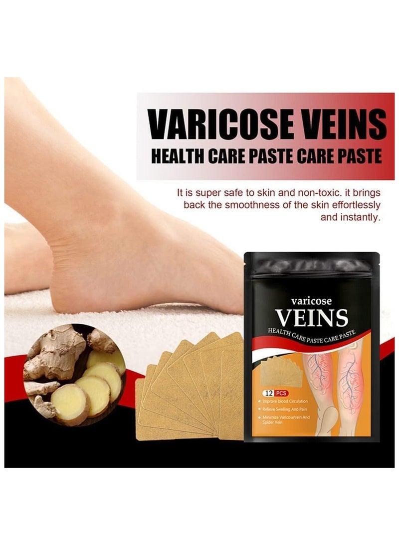 ياميم يميم 24 قطعة من رقعة الدوالي لصحة الساق، رقعة الدوالي لتخفيف الألم والدورة الدموية والتورم والأوردة العنكبوتية - Image 5