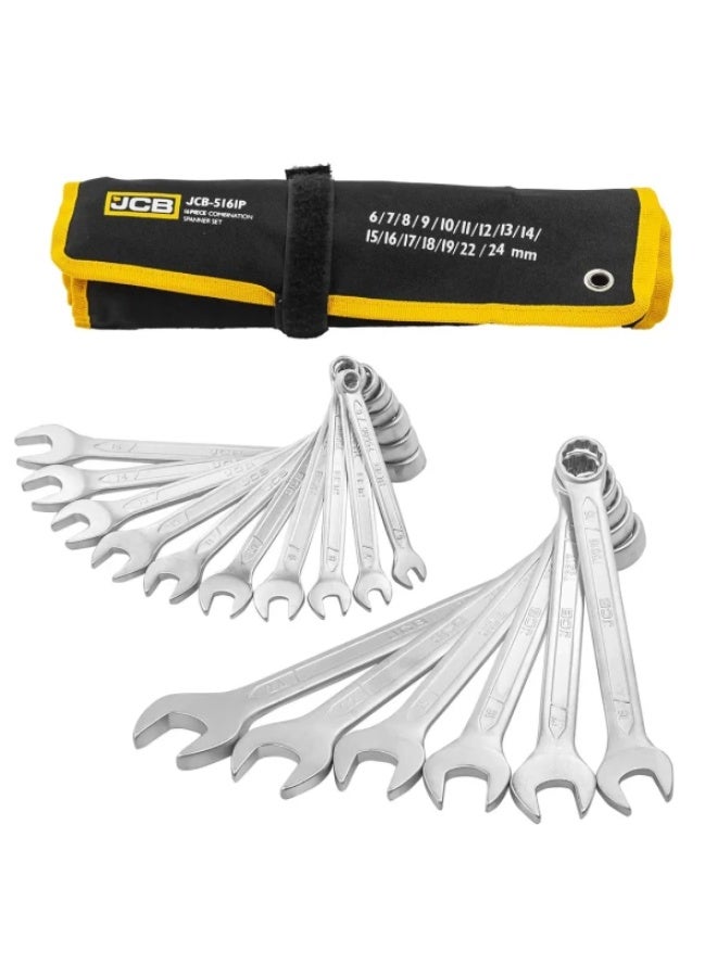 JCB Set of 16 combination wrenches (6-
19, 22, 24 mm), on a blade - Image 2