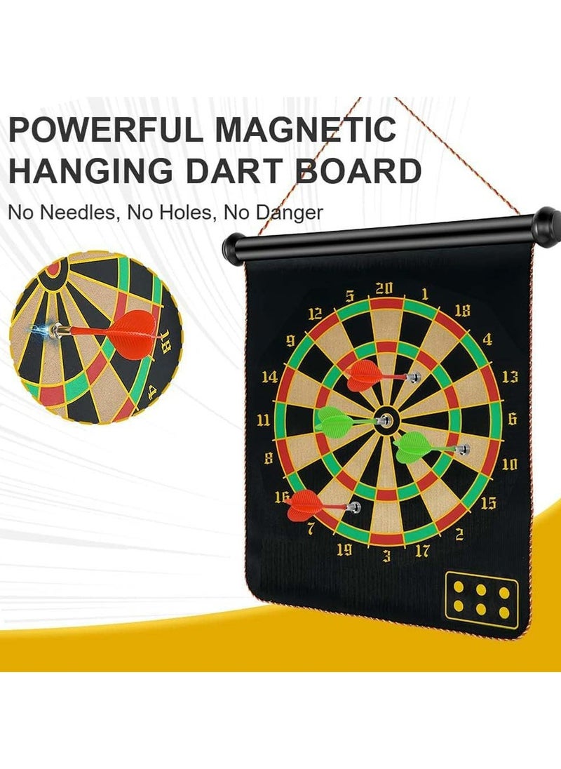 Oasisgalore Double Sided Magnetic Dart Board with 6 Red and Green Dart Arrows  - Image 3