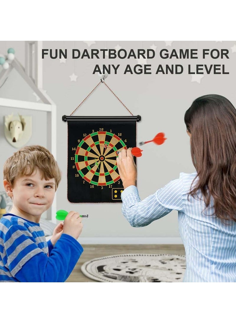 Oasisgalore - Double Sided Magnetic Dart Board with 6 Red and Green Dart Arrows - Image 1