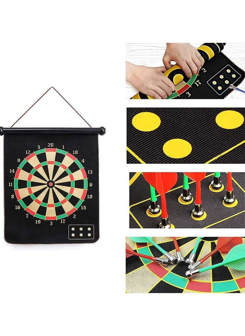 Oasisgalore Double Sided Magnetic Dart Board with 6 Red and Green Dart Arrows  - Image 5