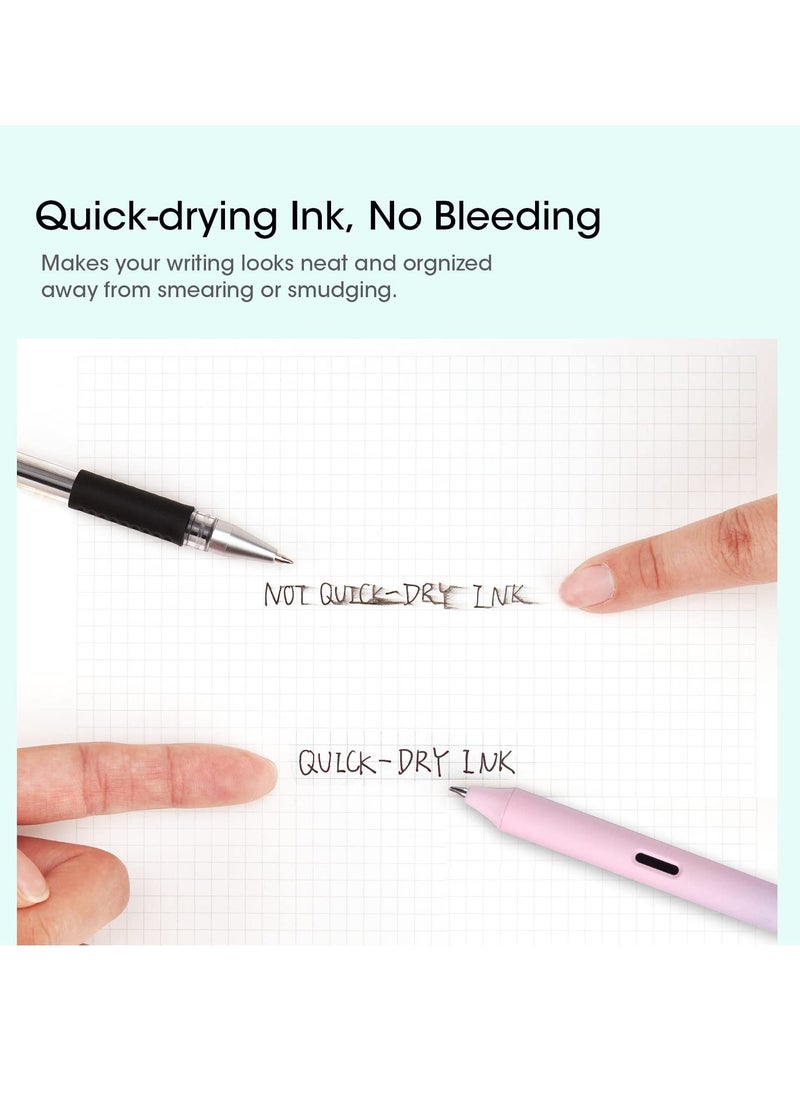 Y&D Retractable Gel Ink Pens, Black 0.5mm Fine Point Tip Pen Comfort Grip Smooth Writing with Aesthetic Gradient Color Barrel for Journaling Note Taking Sketching 8pcs  - Image 4