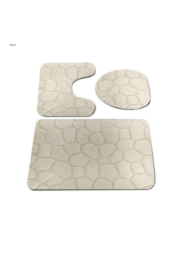 NIBEMINENT 3-Piece Bathroom Anti Slip Pedestal Set Grey 44 x 75, 38 40cm 
