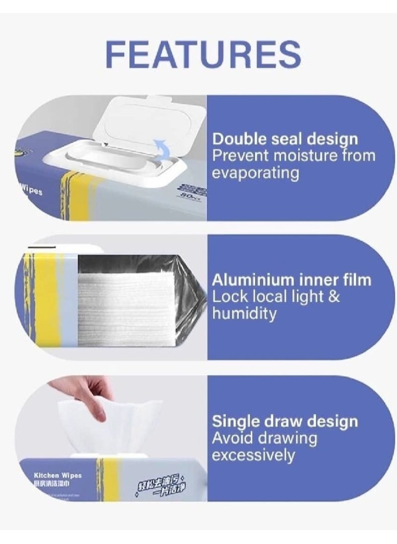 Generic Kitchen Tissues 80 Sheets Wet Tissues  - Image 5