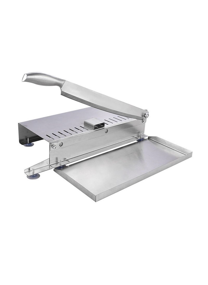 Generic - Household Meat Slicer Frozen Meat Bone Cutting Machine Double blade thickness adjustable, Commercial Stainless Steel Chicken Fish Lamb Chops Cutter - Image 1