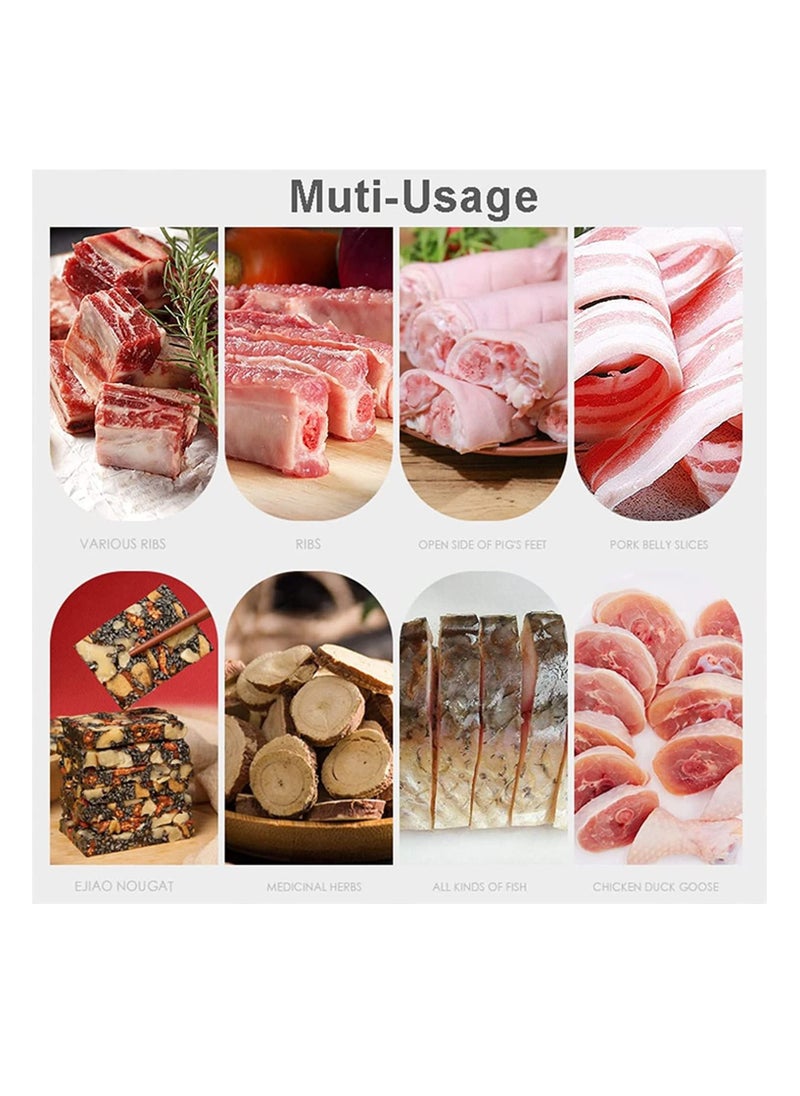 Generic - Household Meat Slicer Frozen Meat Bone Cutting Machine Double blade thickness adjustable, Commercial Stainless Steel Chicken Fish Lamb Chops Cutter - Image 1