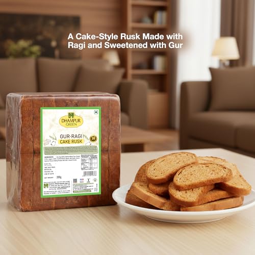 Dhampure Speciality Gur Ragi Cake Rusk, 200g | Tea Snack, Gur Bakery Rusk | Healthy Snacks With Low Sugar - Image 4