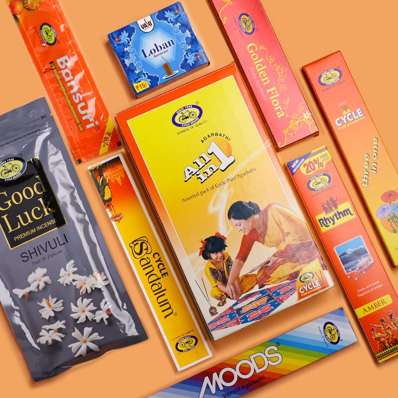 Cycle Pure All in One Assorted Incense Sticks 8 Assorted Agarbathi Packets/Floral, Woody, Masala, Fruity, Natural Fragrance| Pack of 1/173 N Per Pack - Image 3
