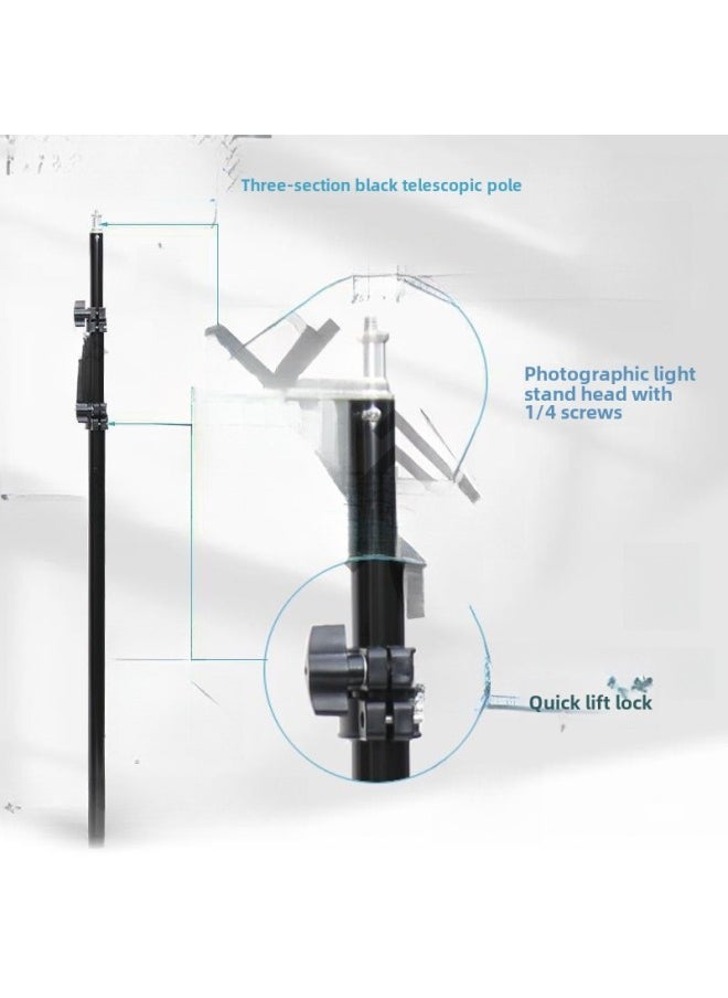 Generic Photography Tripod Center Shaft Heightening Rod Frame Light Stand Extension Rod Section Telescopic Tube Black Horizontal Tube For Photography-Body Color:Black Splash Ink  - Image 3
