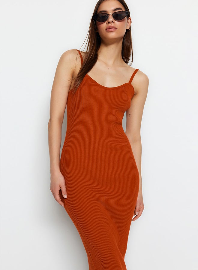 trendyol Tile Fitted Midi Knitwear Cardigan Dress Suit - Image 3