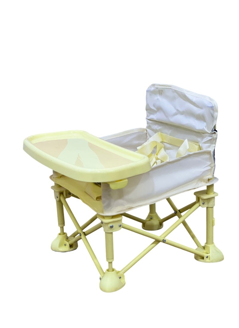 Portable Children's Dining Chair - Foldable Design with Safety Harness