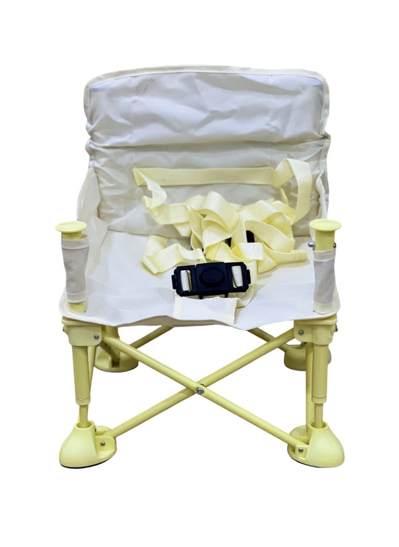 Portable Children's Dining Chair - Foldable Design with Safety Harness