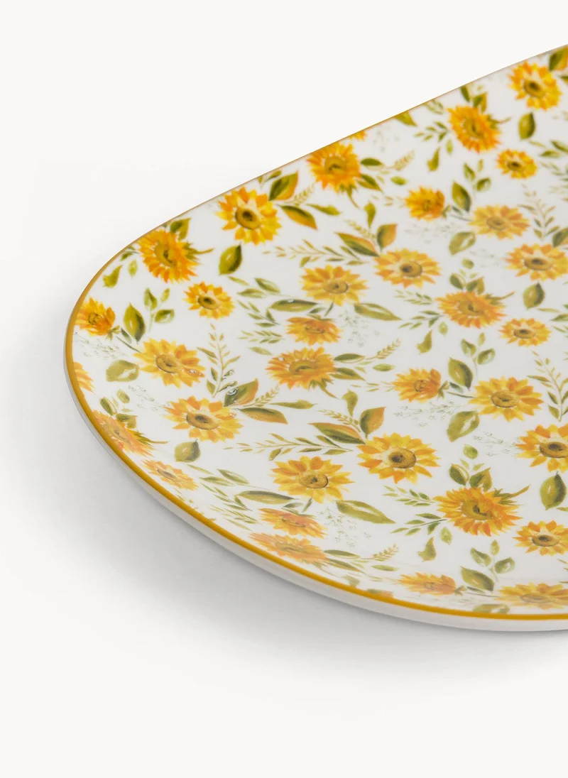 سيمبلي كيتشن Sunflower Bone China Oval Plate Elegant Serving