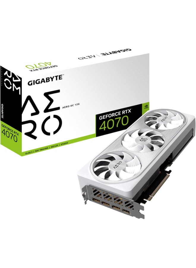 GIGABYTE GeForce RTX 4070 AERO OC 12G Graphics Card, 3X WINDFORCE Fans, 12GB 192-bit GDDR6X, GV-N4070AERO OC-12GD Video Card - Image 1