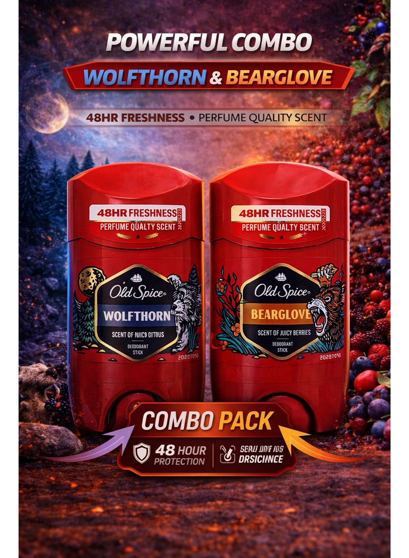 Wolfthorn & Bearglove Deodorant Stick 48H Freshness 2x50 ml