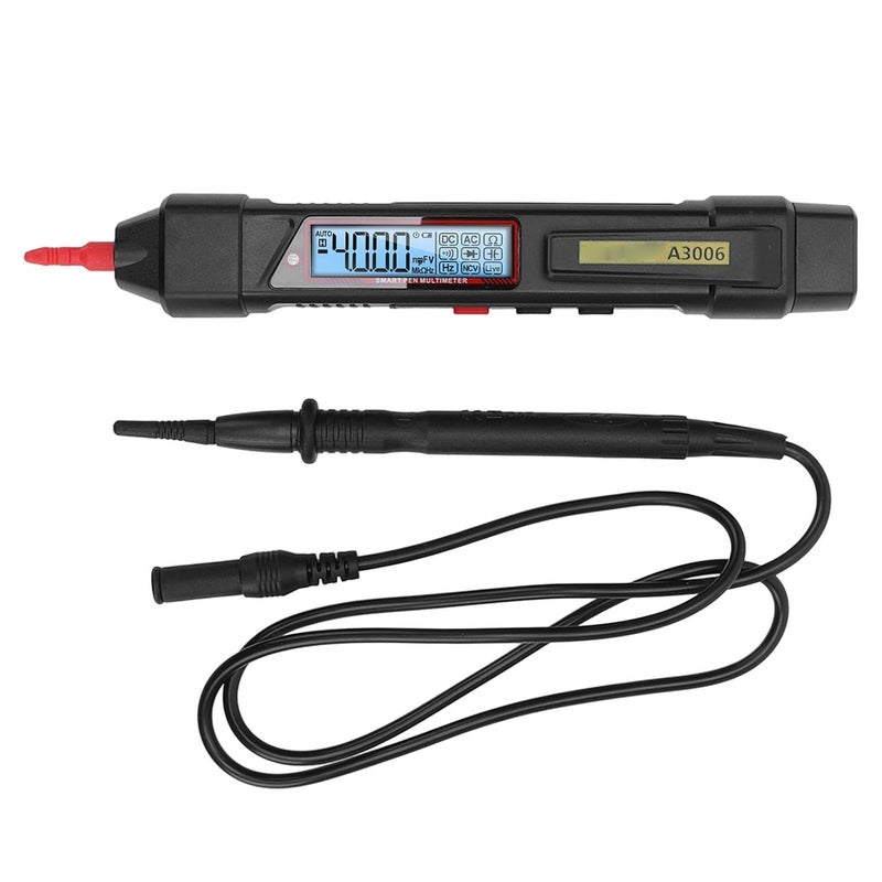 Pen Type Multimeter 4000 Counts Digital Tester - NCV Non Contact Voltage Detection with Live Wire Finder Flashlight and Data Hold Function - for AC DC Voltage Capacitance and - Image 1