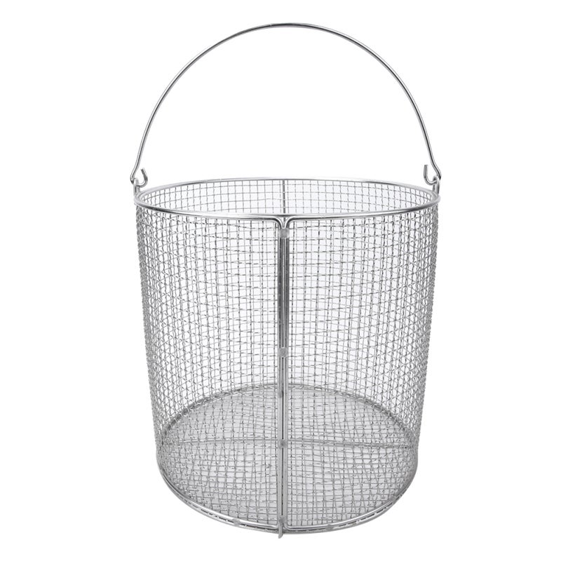 Stainless Steel Sterilization Basket: Anti-Corrosion High Temperature Resistant Burr-Free - Aseptic Concealed Handle Design Autoclave Basket for Hospital Laboratory Dental Instrument Sterilization - Image 1