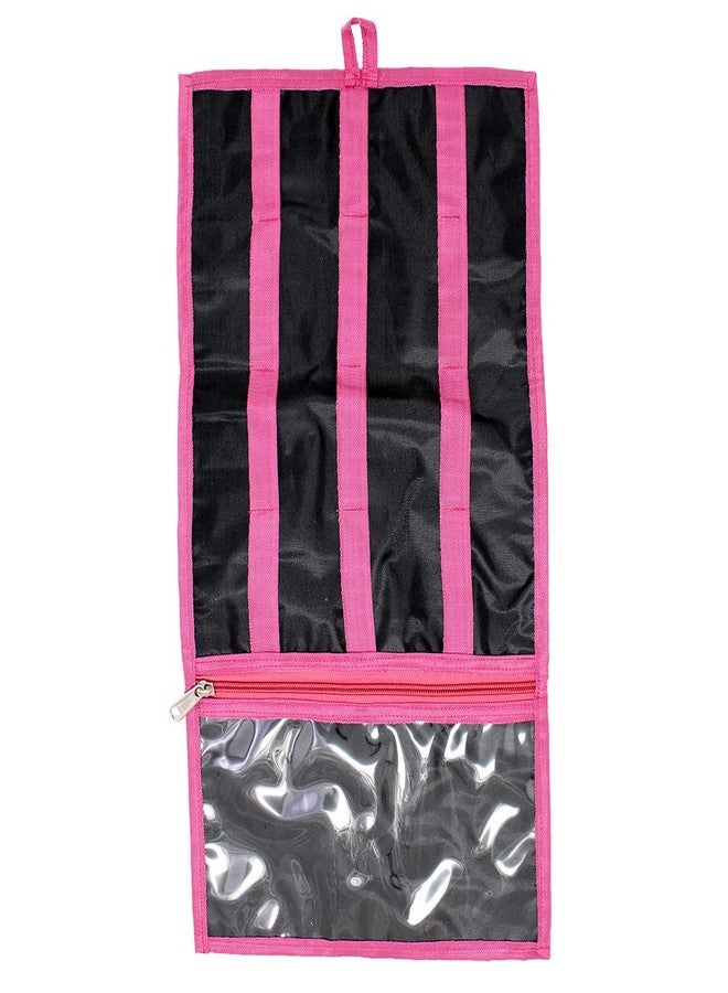 The Rosette Imprint Hair Clip Organizer Pouch for Girls & Women - Multi-Purpose Accessory Bag with Zipper - Hair Clip Holder - Travel-Friendly, 18x10 Inches - Vibrant Zig Zag Floral Design - Image 3